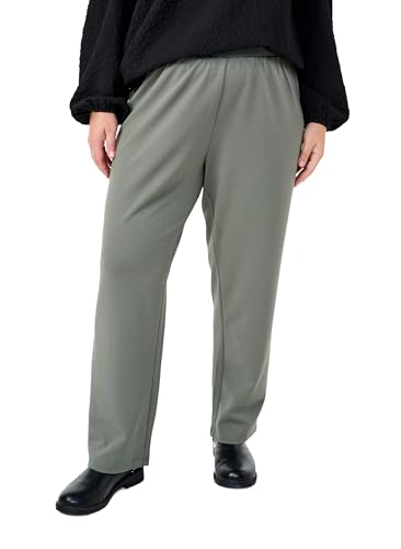 Zizzi Flash by Damen Große Größen Hose Einfarbig Straight Fit Gr Gr M Castor Gray von Zizzi