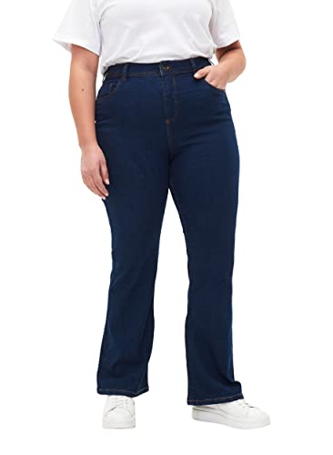 Zizzi Flash by Damen Große Größen Jeans Schlag Hohe Taille Gr 42W / 82 cm Blue Denim von Zizzi