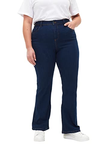 Zizzi Flash by Damen Große Größen Jeans Schlag Hohe Taille Gr 46W / 82 cm Blue Denim von Zizzi