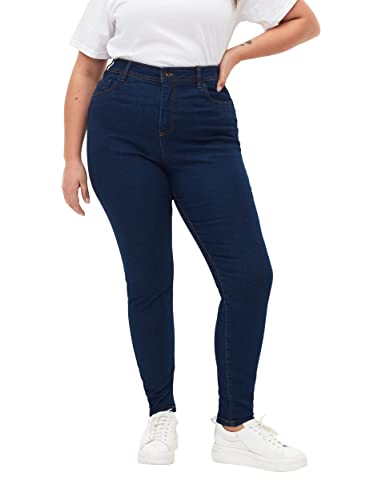 Zizzi Flash by Damen Große Größen Jeans Super Slim Hohe Taille Gr 42W / 78 cm Blue Denim von Zizzi