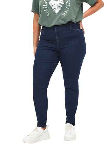 Zizzi Flash by Damen Große Größen Jeans Super Slim Hohe Taille Gr 42W / 82 cm Blue Denim von Zizzi