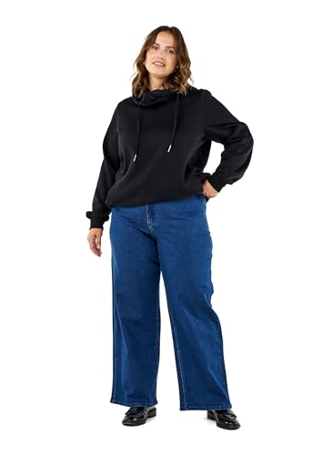 Zizzi Flash by Damen Große Größen Jeans Weite Beine Hohe Taille Größe Gr 48/82 cm Blue Denim von Zizzi