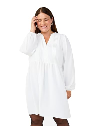 Zizzi Flash by Damen Große Größen Kleid Lange Ärmel A-Form Größe Gr M Bright White von Zizzi