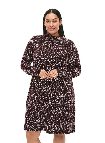 Zizzi Flash by Damen Große Größen Kleid mit Langen Ärmeln Größe 42–60 42-44 Fudge Dot von Zizzi