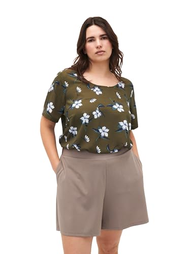 Zizzi Flash by Damen Große Größen Kurze Hosen Taschen Lockere Passform Gr. Gr S (42/44) Driftwood von Zizzi