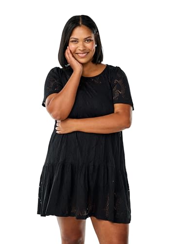 Zizzi Flash by Damen Große Größen Kurzes Kleid Kurzarm Größe Gr S Black von Zizzi