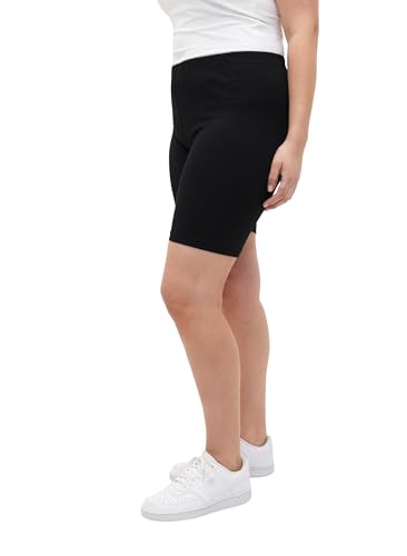 Zizzi Flash by Damen Große Größen Legging Shorts 2er-Pack Baumwolle Größe Gr M Black/Black von Zizzi