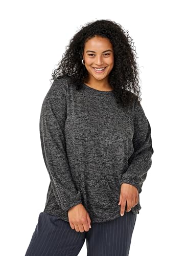 Zizzi Flash by Damen Große Größen Rundhals Bluse Größe Gr XXL Grey Melange Zizzi Flash by Damen Große Größen Rundhals Bluse Größe Gr XXL Grey Melange von Zizzi