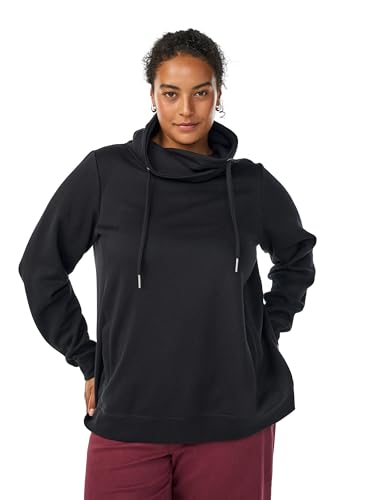 Zizzi Flash by Damen Große Größen Sweatshirt mit Taschen Größe Gr XXL Black von Zizzi