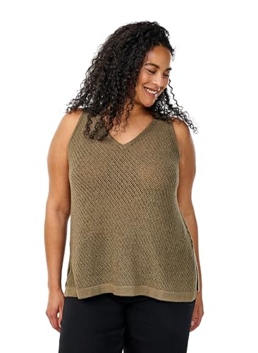 Zizzi Flash by Damen Große Größen Top-Strickwaren V-Ausschnitt Größe Gr S Dusky Green von Zizzi