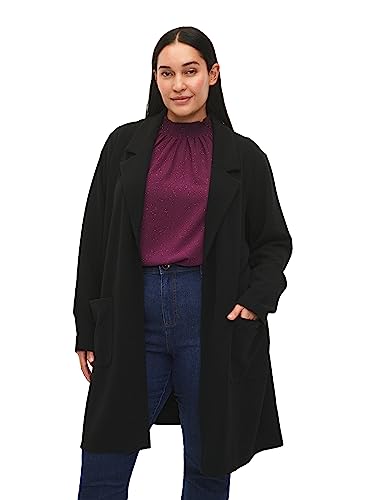 Zizzi Flash by Damen Großen Größen Langer Blazer Taschen Größe Gr XXL Black von Zizzi