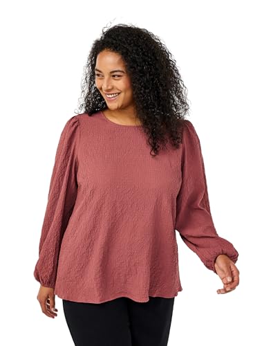 Zizzi Flash by Damen große Größen Bluse Lange Ärmel Größe Gr S Rose Brown von Zizzi