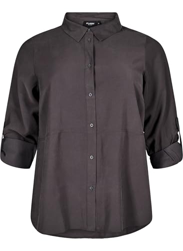 Zizzi Flash by Damen große Größen Hemd Langarm Größe Gr XXL Phantom von Zizzi