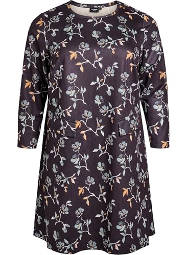 Zizzi Flash by Damen große Größen Kurzes Kleid Print O-Ausschnitt Größe Gr L Black w. Flower Zizzi Flash by Damen große Größen Kurzes Kleid Print O-Ausschnitt Größe Gr L Black w. Flower von Zizzi
