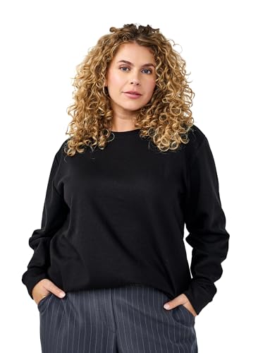 Zizzi Flash by Damen große Größen Sweatshirt Rundhals Größe Gr M Black von Zizzi