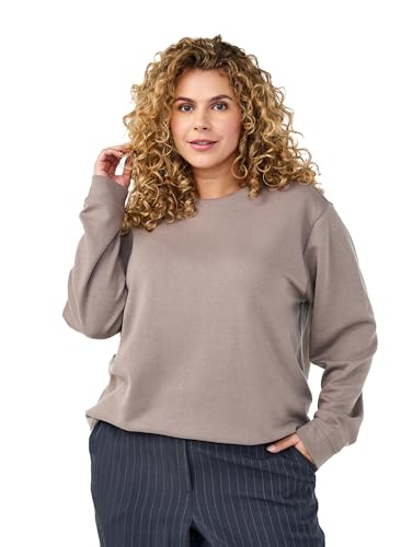 Zizzi Flash by Damen große Größen Sweatshirt Rundhals Größe Gr S Driftwood von Zizzi