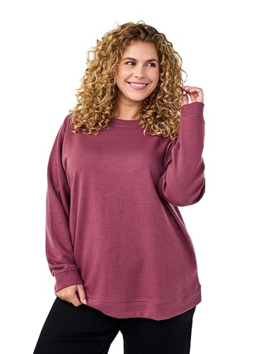 Zizzi Flash by Damen große Größen Sweatshirt Rundhals Größe Gr S Rose Brown von Zizzi
