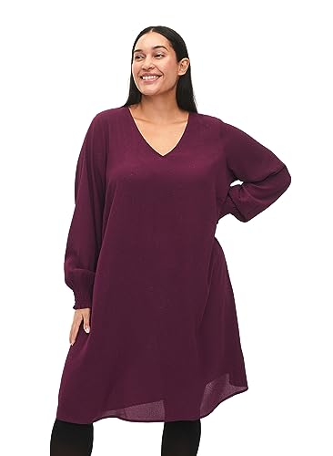 Zizzi Flash by Frauen Große Größen Kleid Lange Ärmel Größe 42-44 Purple w. Silver von Zizzi