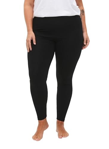 Zizzi Flash by Frauen Große Größen Leggings Baumwolle 2-Pack Größe Gr XL Black/Black von Zizzi