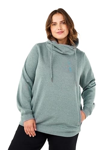 Zizzi Flash by Frauen Große Größen Sweatshirt Taschen Gr S Balsam Green Melange von Zizzi