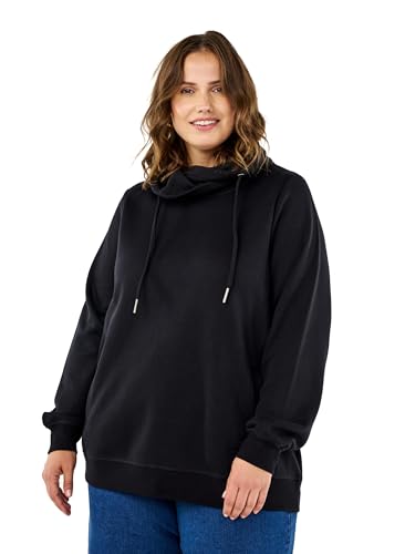 Zizzi Flash by Frauen Große Größen Sweatshirt Taschen Größen Gr S Black von Zizzi