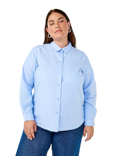 Zizzi Frauen Große Größen Hemd Lange Ärmel Baumwolle Größe Gr M Della Robbia Blue von Zizzi