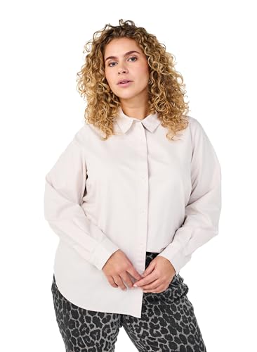 Zizzi Frauen Große Größen Hemd Lange Ärmel Baumwolle Größe Gr M Pumice Stone von Zizzi