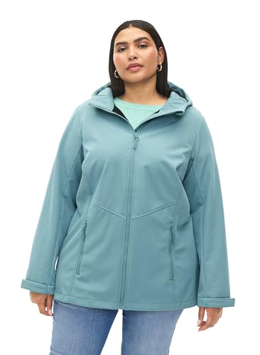 Zizzi Frauen Große Größen Softshelljacke Kapuze Taschen Größe 46-48 Arctic von Zizzi