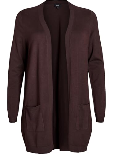 Zizzi Frauen Große Größen Strickjacke Viskosemischung S. Gr S Seal Brown - Plus Size Damenkleidung von Zizzi