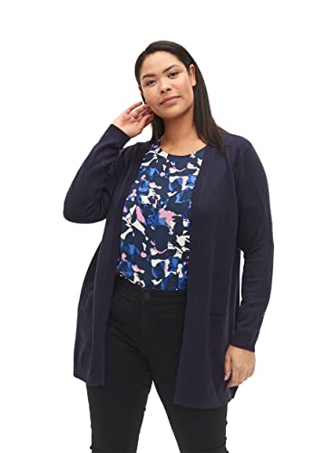 Zizzi Frauen Große Größen Strickjacke Viskosemischung S. Gr XXL Night Sky - Plus Size Damenkleidung von Zizzi