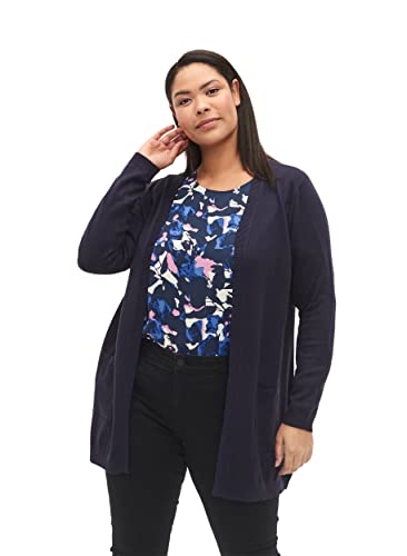 Zizzi Frauen Große Größen Strickjacke Viskosemischung S. - Plus Size Damenkleidung 42-44 Night Sky von Zizzi