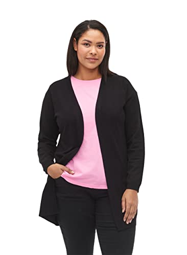 Zizzi Frauen Große Größen Strickjacke Viskosemischung S. - Plus Size Damenkleidung 46-48 Black von Zizzi