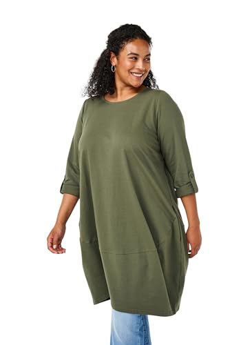 Zizzi Frauen Große Größen Sweatkleid O-Ausschnitt Ballonschnitt Größe Gr M Thyme Zizzi Frauen Große Größen Sweatkleid O-Ausschnitt Ballonschnitt Größe Gr M Thyme von Zizzi