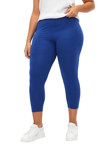 Zizzi Frauen Plus Größe 3/4 Leggings Basic Viskose Größen Gr L (50/52) Monaco Blue von Zizzi