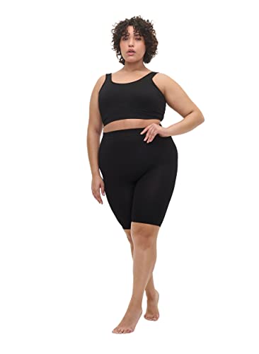 Zizzi Frauen Plus Größe Bike Shorts Nahtlose Größen - Plus Size Damenkleidung 42-44 Black von Zizzi