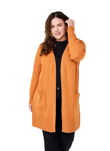 Zizzi Frauen Plus Größe Cardigan Stricktaschen Größe Gr L Marmelade White Mel. von Zizzi