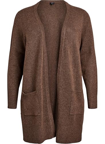 Zizzi Frauen Plus Größe Cardigan Stricktaschen Größe Gr M Rain Drum Black Mel. von Zizzi