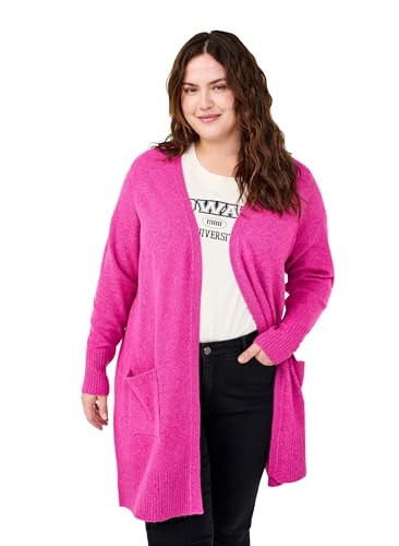 Zizzi Frauen Plus Größe Cardigan Stricktaschen Größe Gr S F. Red White Mel. von Zizzi