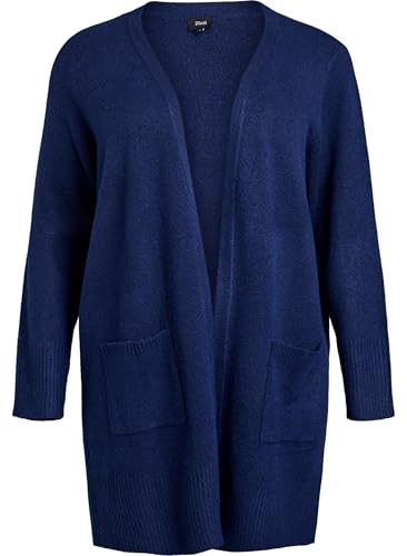 Zizzi Frauen Plus Größe Cardigan Stricktaschen Größe Gr S Peacoat Black Mel. von Zizzi