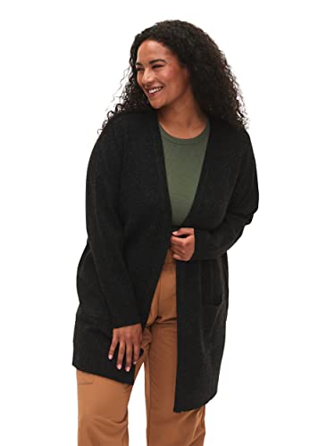 Zizzi Frauen Plus Größe Cardigan Stricktaschen Größe Gr XXL Dark Grey Melange Zizzi Frauen Plus Größe Cardigan Stricktaschen Größe Gr XXL Dark Grey Melange von Zizzi