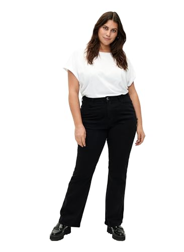 Zizzi Frauen Plus Größe Ellen Jeans Bootcut hohe Taille Größen Gr 56/82 cm Black - Plus Size Damenkleidung von Zizzi