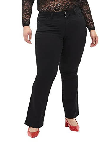 Zizzi Frauen Plus Größe Ellen Jeans Bootcut hohe Taille Größen - Plus Size Damenkleidung 42W / 82 cm Black von Zizzi