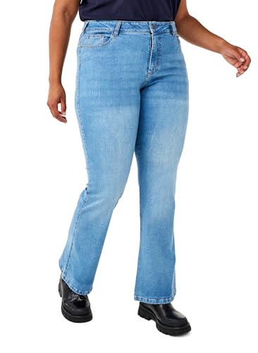 Zizzi Frauen Plus Größe Ellen Jeans Bootcut hohe Taille Größen - Plus Size Damenkleidung 42W / 82 cm Light Blue von Zizzi