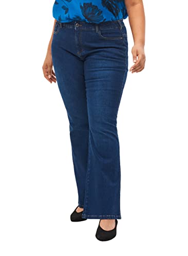 Zizzi Frauen Plus Größe Ellen Jeans Bootcut hohe Taille Größen - Plus Size Damenkleidung 48W / 82 cm Dark Blue von Zizzi