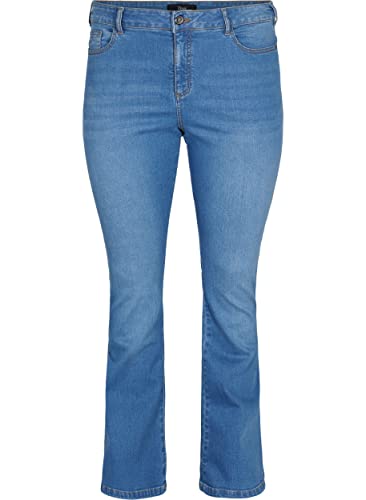 Zizzi Frauen Plus Größe Ellen Jeans Bootcut hohe Taille Größen - Plus Size Damenkleidung 54W / 78 cm Light Blue von Zizzi