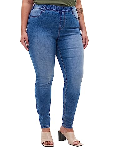 Zizzi Frauen Plus Größe Leggings Passform Stretch Größe 46-48 Blue Denim von Zizzi
