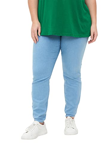 Zizzi Frauen Plus Größe Leggings Tight Fit Stretch Größe 58-60 Light Blue von Zizzi