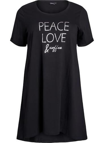 Zizzi Frauen Plus Größe Nachthemd Baumwolle Kurze Ärmel Größe Gr M Black Peace Zizzi Frauen Plus Größe Nachthemd Baumwolle Kurze Ärmel Größe Gr M Black Peace von Zizzi