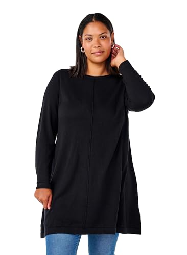 Zizzi Frauen Plus Größe Strickkleid Baumwolle Viskose Größe Gr M Black von Zizzi