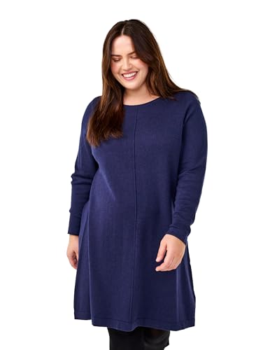 Zizzi Frauen Plus Größe Strickkleid Baumwolle Viskose Größe Gr S Naval Academy von Zizzi